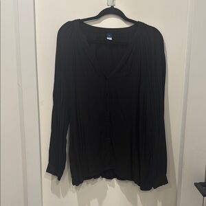 Old Navy Black Button-Up Blouse